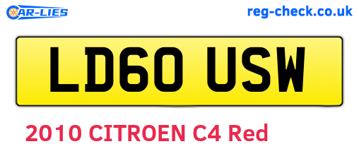 LD60USW are the vehicle registration plates.