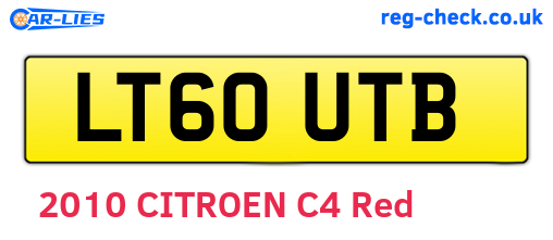 LT60UTB are the vehicle registration plates.