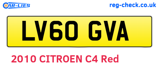 LV60GVA are the vehicle registration plates.