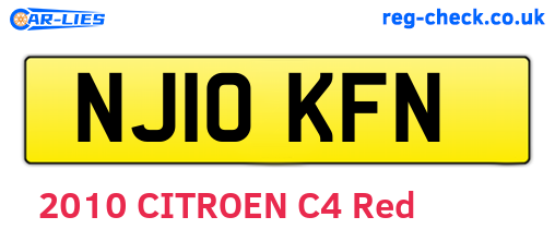 NJ10KFN are the vehicle registration plates.