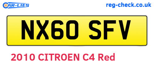 NX60SFV are the vehicle registration plates.
