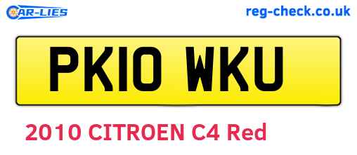 PK10WKU are the vehicle registration plates.