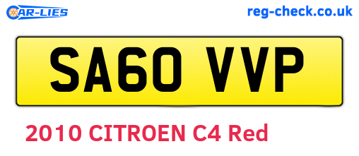 SA60VVP are the vehicle registration plates.