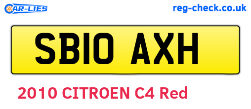 SB10AXH are the vehicle registration plates.