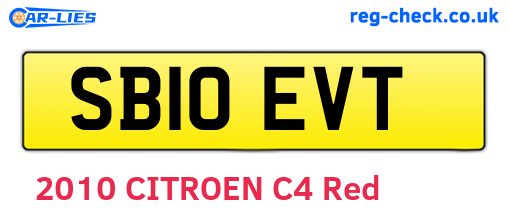 SB10EVT are the vehicle registration plates.