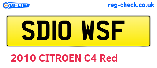 SD10WSF are the vehicle registration plates.