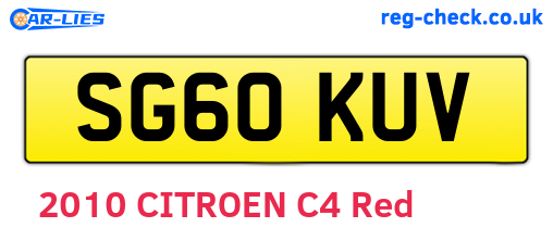 SG60KUV are the vehicle registration plates.