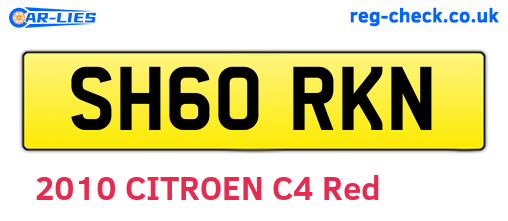 SH60RKN are the vehicle registration plates.