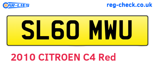SL60MWU are the vehicle registration plates.