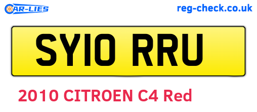 SY10RRU are the vehicle registration plates.