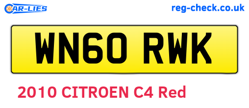 WN60RWK are the vehicle registration plates.