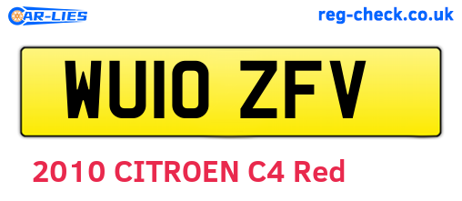 WU10ZFV are the vehicle registration plates.