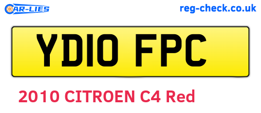 YD10FPC are the vehicle registration plates.