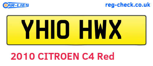 YH10HWX are the vehicle registration plates.