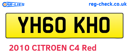 YH60KHO are the vehicle registration plates.