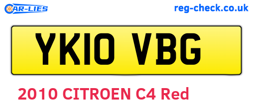 YK10VBG are the vehicle registration plates.