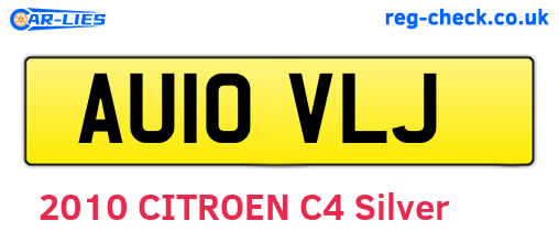 AU10VLJ are the vehicle registration plates.