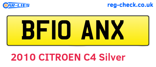 BF10ANX are the vehicle registration plates.