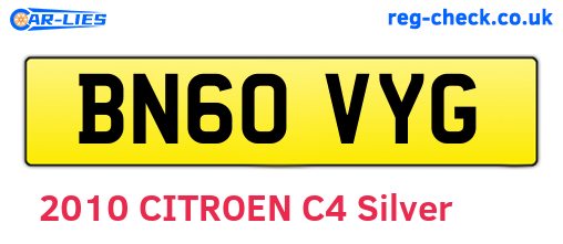 BN60VYG are the vehicle registration plates.