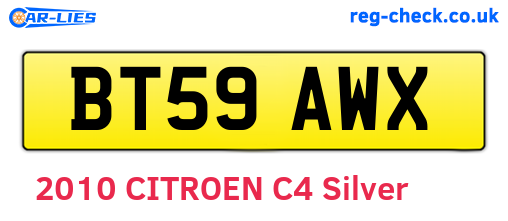BT59AWX are the vehicle registration plates.