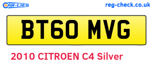 BT60MVG are the vehicle registration plates.