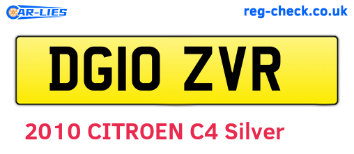 DG10ZVR are the vehicle registration plates.