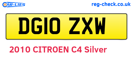DG10ZXW are the vehicle registration plates.