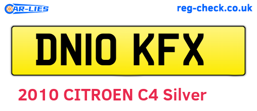 DN10KFX are the vehicle registration plates.