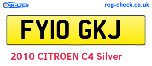 FY10GKJ are the vehicle registration plates.