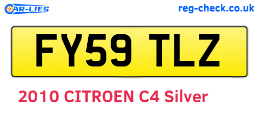 FY59TLZ are the vehicle registration plates.