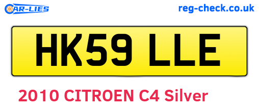 HK59LLE are the vehicle registration plates.