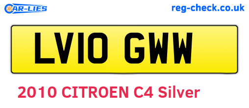 LV10GWW are the vehicle registration plates.