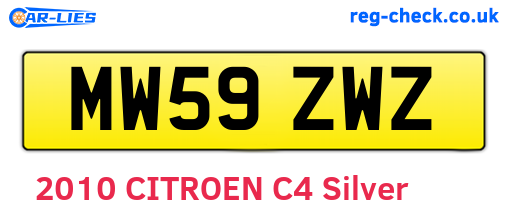 MW59ZWZ are the vehicle registration plates.