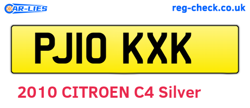 PJ10KXK are the vehicle registration plates.