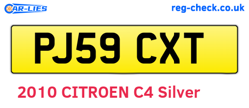 PJ59CXT are the vehicle registration plates.