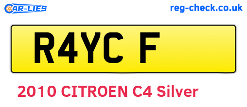 R4YCF are the vehicle registration plates.