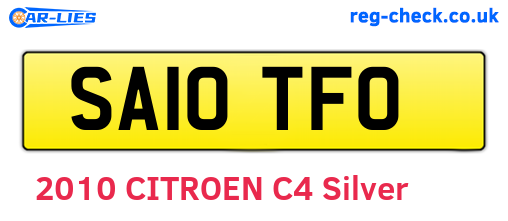 SA10TFO are the vehicle registration plates.