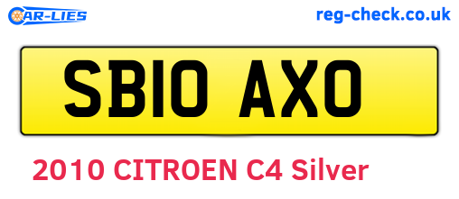 SB10AXO are the vehicle registration plates.