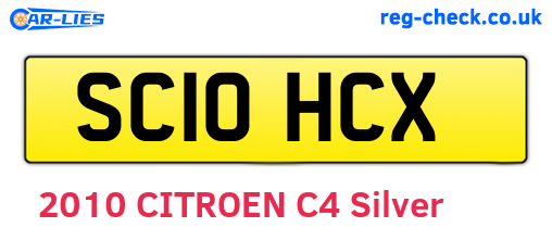 SC10HCX are the vehicle registration plates.