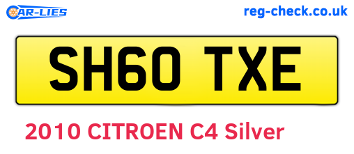 SH60TXE are the vehicle registration plates.