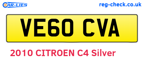 VE60CVA are the vehicle registration plates.