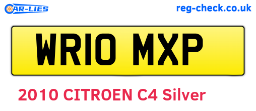 WR10MXP are the vehicle registration plates.