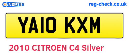 YA10KXM are the vehicle registration plates.