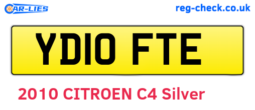 YD10FTE are the vehicle registration plates.