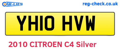 YH10HVW are the vehicle registration plates.