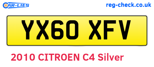 YX60XFV are the vehicle registration plates.
