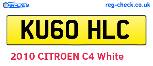KU60HLC are the vehicle registration plates.