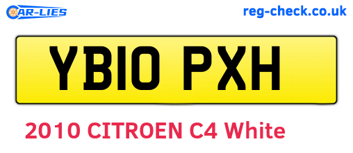 YB10PXH are the vehicle registration plates.