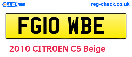 FG10WBE are the vehicle registration plates.