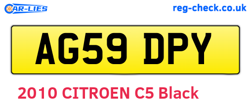 AG59DPY are the vehicle registration plates.